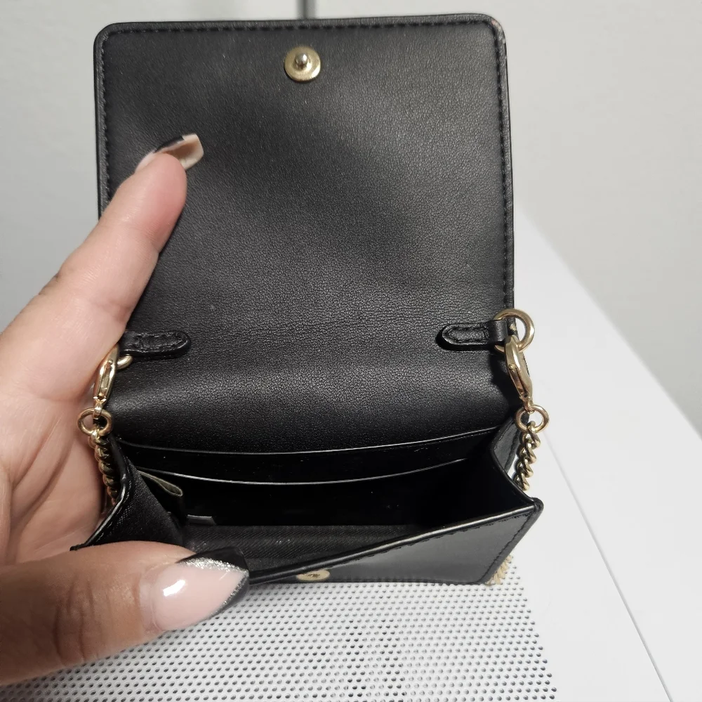 Coach Mini Wallet On A Chain In Signature Canvas - Picture 8 of 9